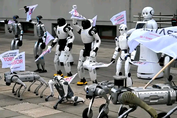 Robots Take to Warsaw Streets in Unusual Protest Calling for Tougher AI Regulation